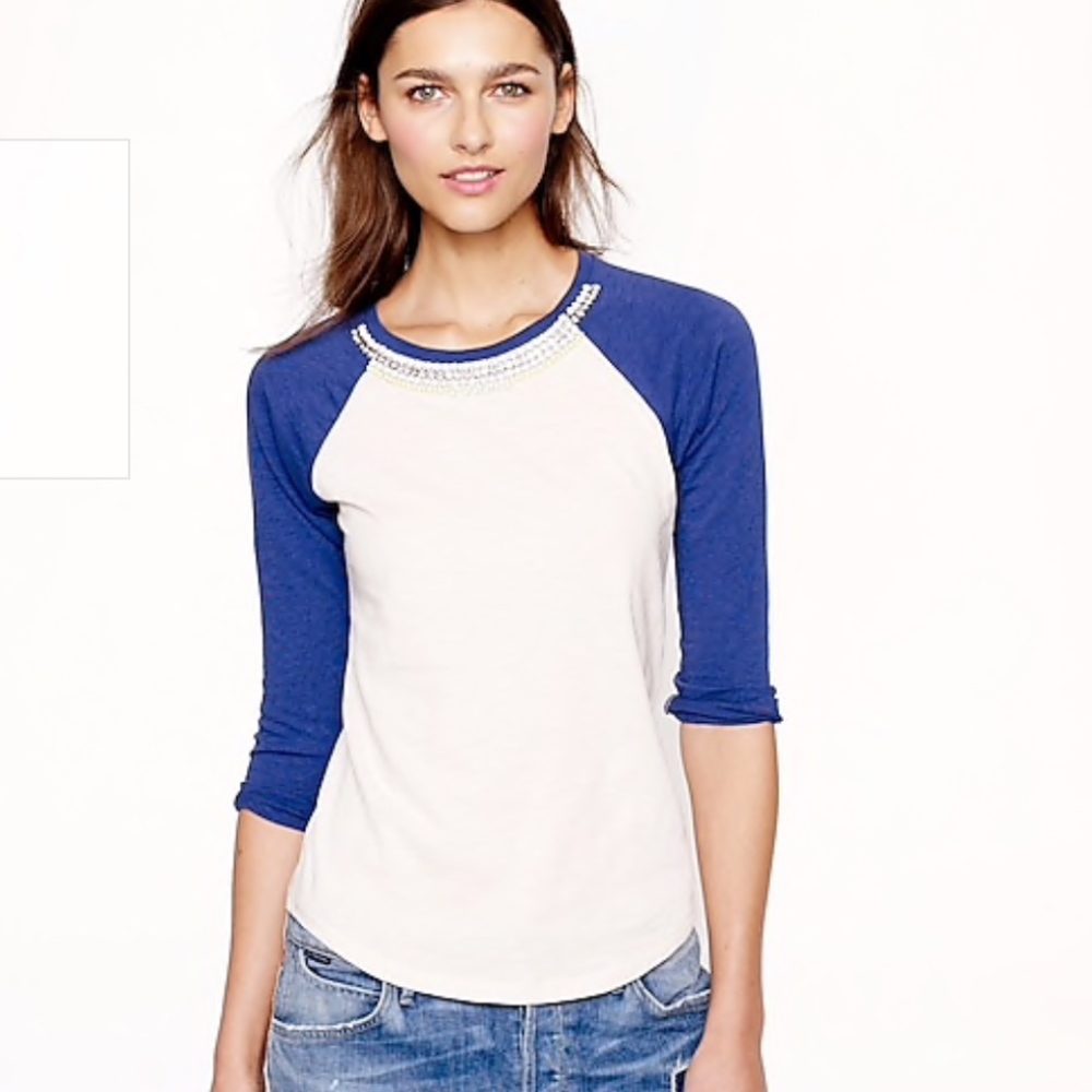 J.Crew Jeweled T-Shirt